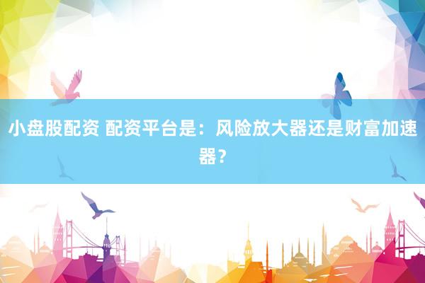 小盘股配资 配资平台是：风险放大器还是财富加速器？
