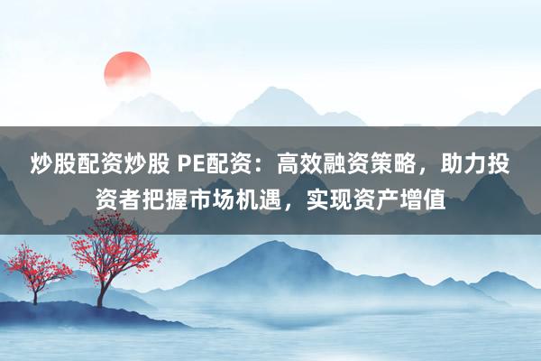 炒股配资炒股 PE配资：高效融资策略，助力投资者把握市场机遇，实现资产增值