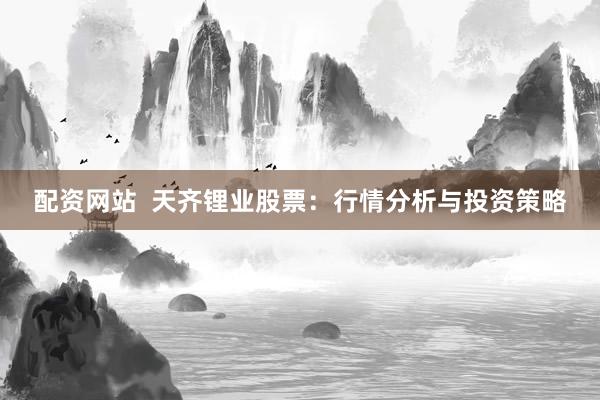 配资网站  天齐锂业股票：行情分析与投资策略