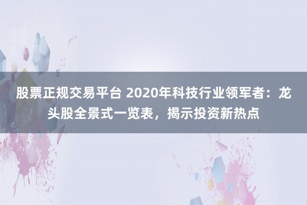 股票正规交易平台 2020年科技行业领军者：龙头股全景式一览表，揭示投资新热点