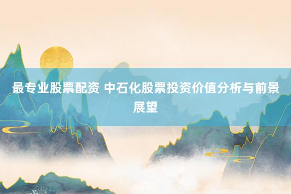 最专业股票配资 中石化股票投资价值分析与前景展望